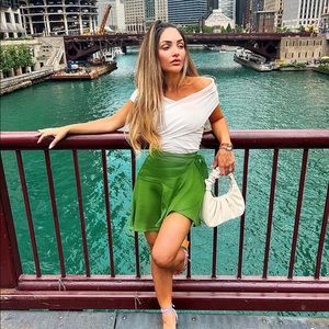 ZARA DRAPED KNIT BODYSUIT BUTTER